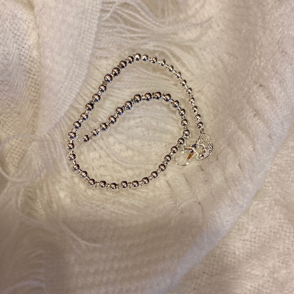 Sterling Silver .925 stamped beaded bracelet! NWOT!